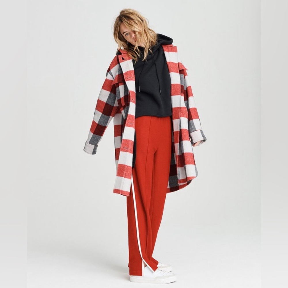 NWOT Rag & Bone Red Wylie Wool Track Pant - Picture 2 of 8
